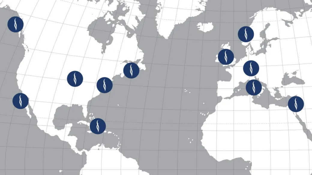 A map displaying locations around that world that Inspiration Travel goes