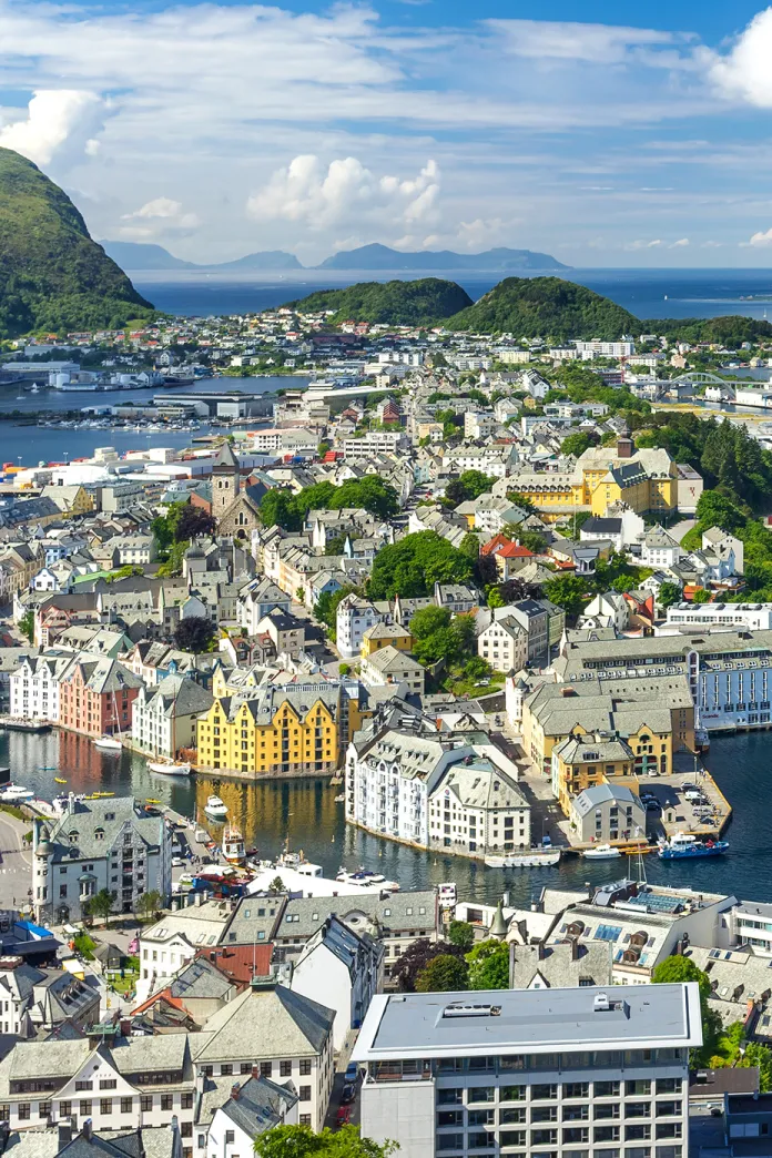 Aerial view of Alesund