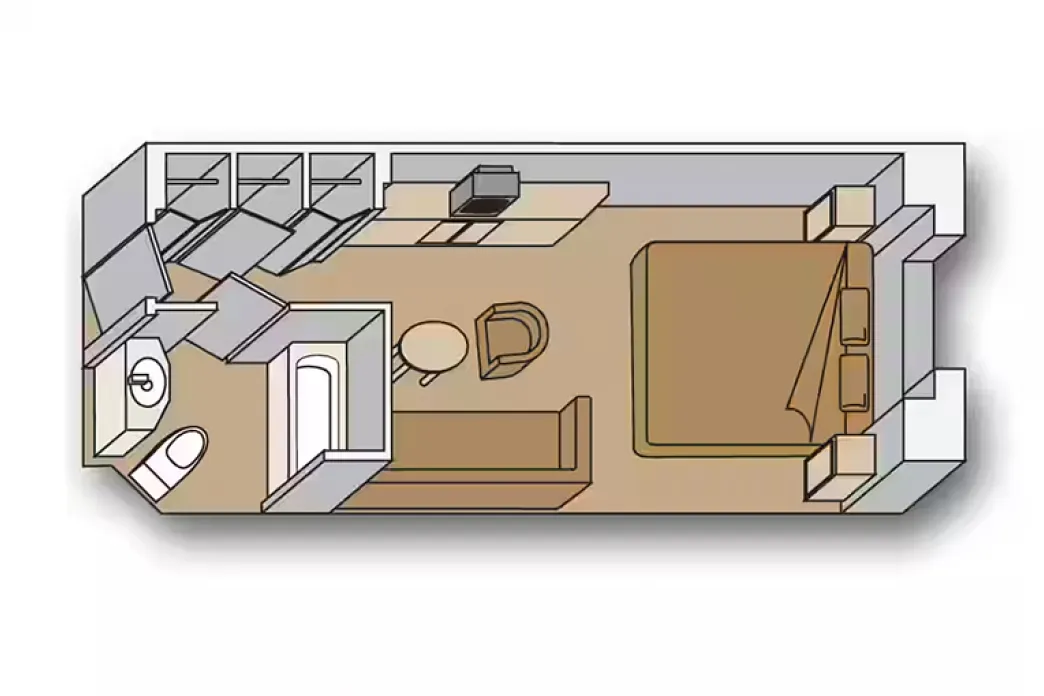 Holland America Line Noordam - Ocean View Stateroom floor plan