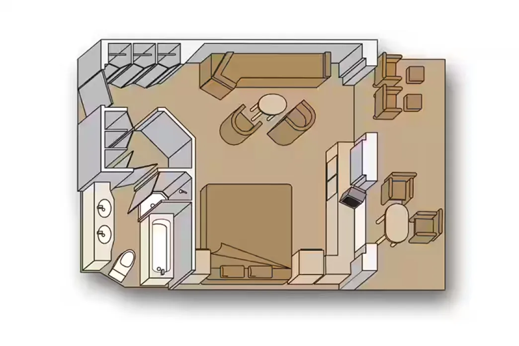 Holland America Line Oosterdam - Neptune Suite floorplan