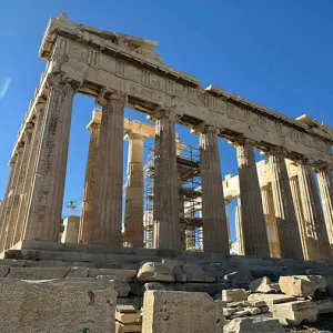 Close up view of the Parthenon